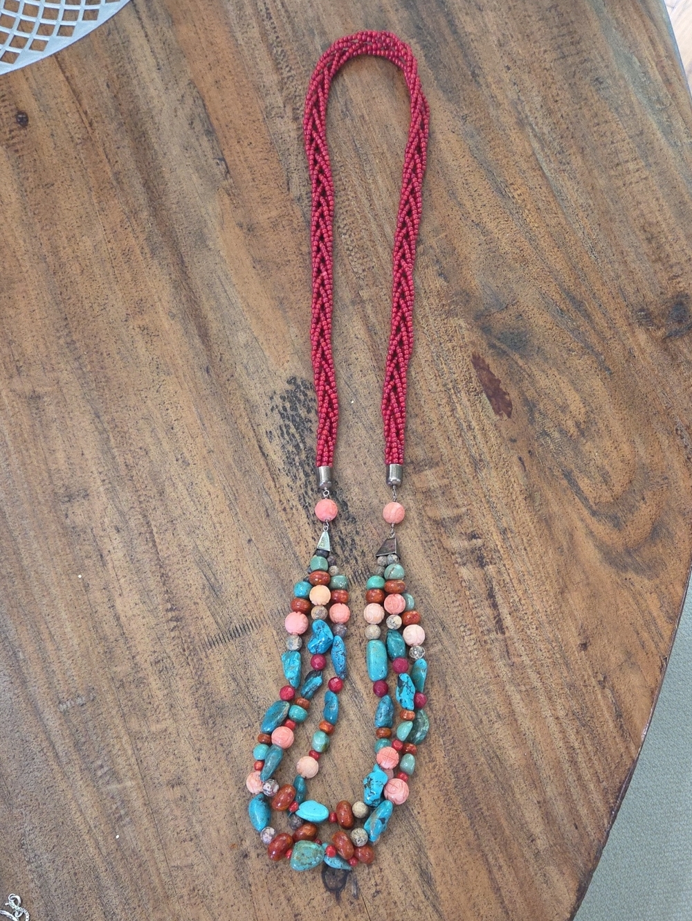 Handcrafted 925 Multicolor Beaded Statement Necklace